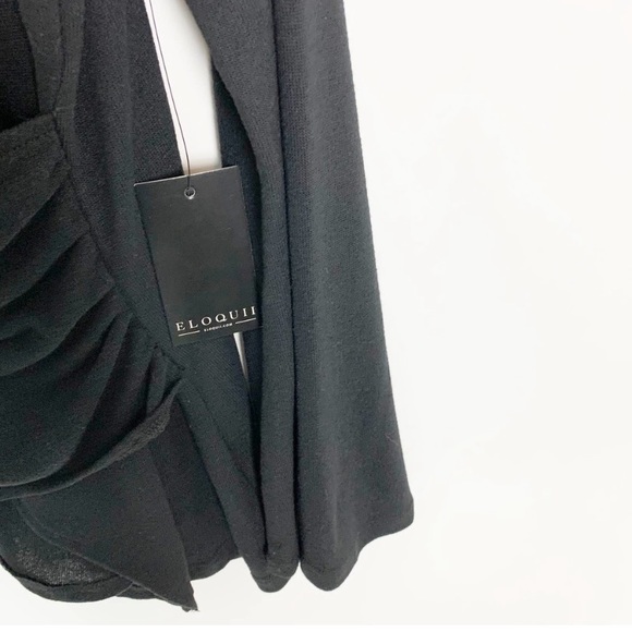 Eloquii sexy black top sweater v neck NWT 18 20 peek-a-boo cleavage choker - Picture 3 of 4